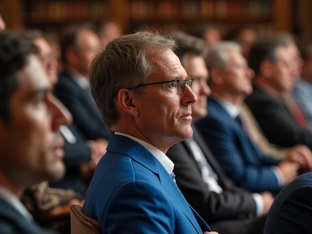 Attentive salon audience