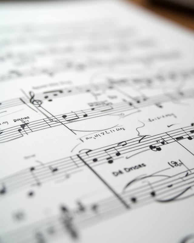 Score with performer annotations in pencil